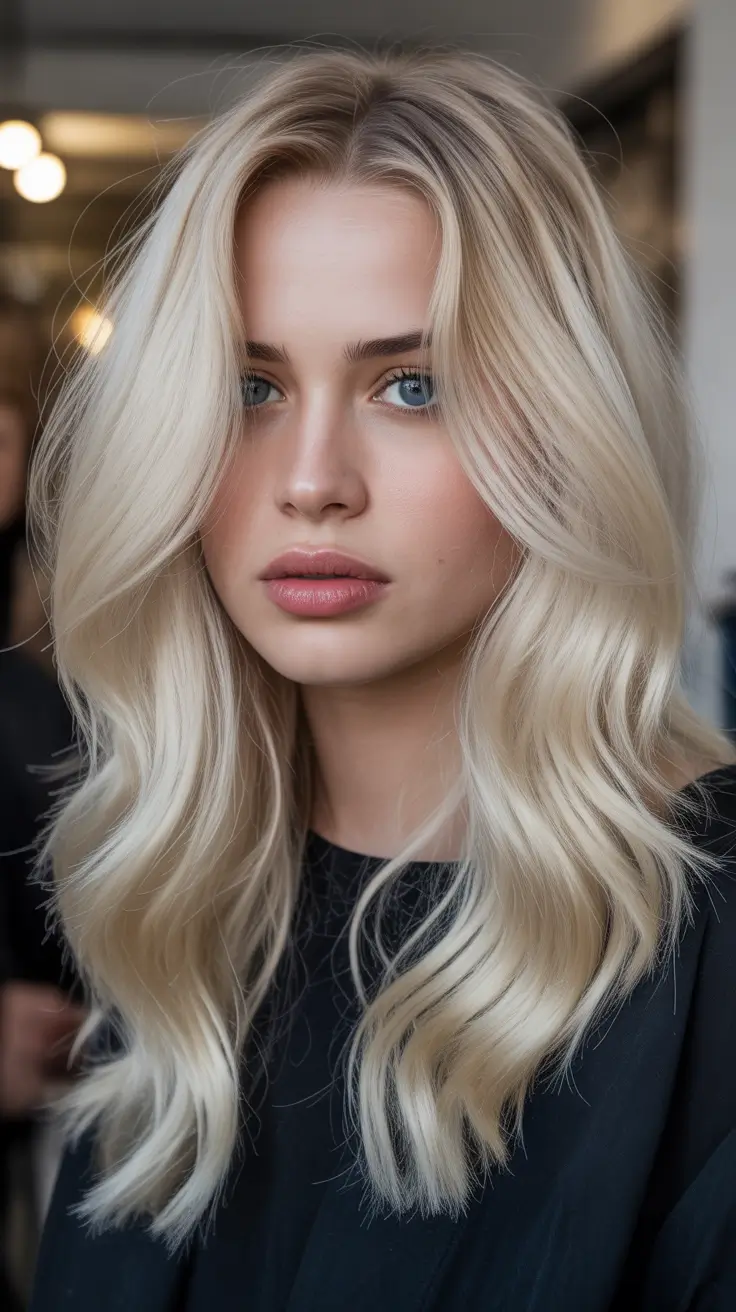 spring blonde hair color ideas 2026 Soft Waves with Dimensional Honey-Frost Blend