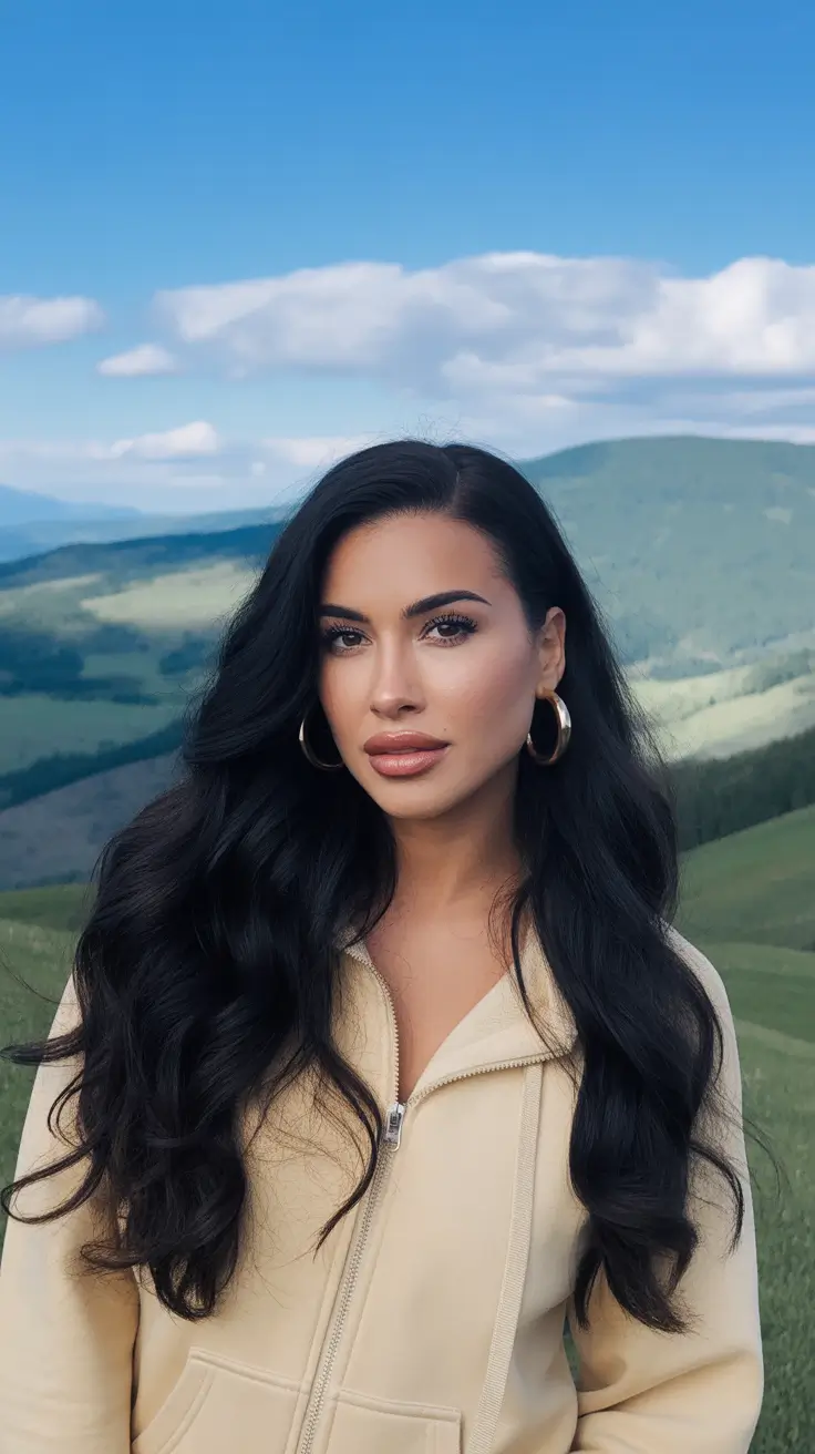 Spring Hair Color Ideas 2026 Deep Bright Black Waves