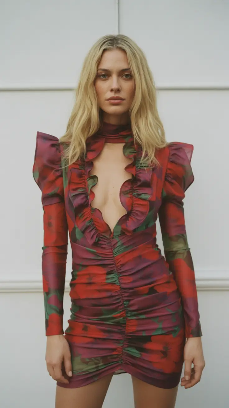 Spring Outfits for women 2026 Romantic Floral Drama for Trendy Spring Evenings