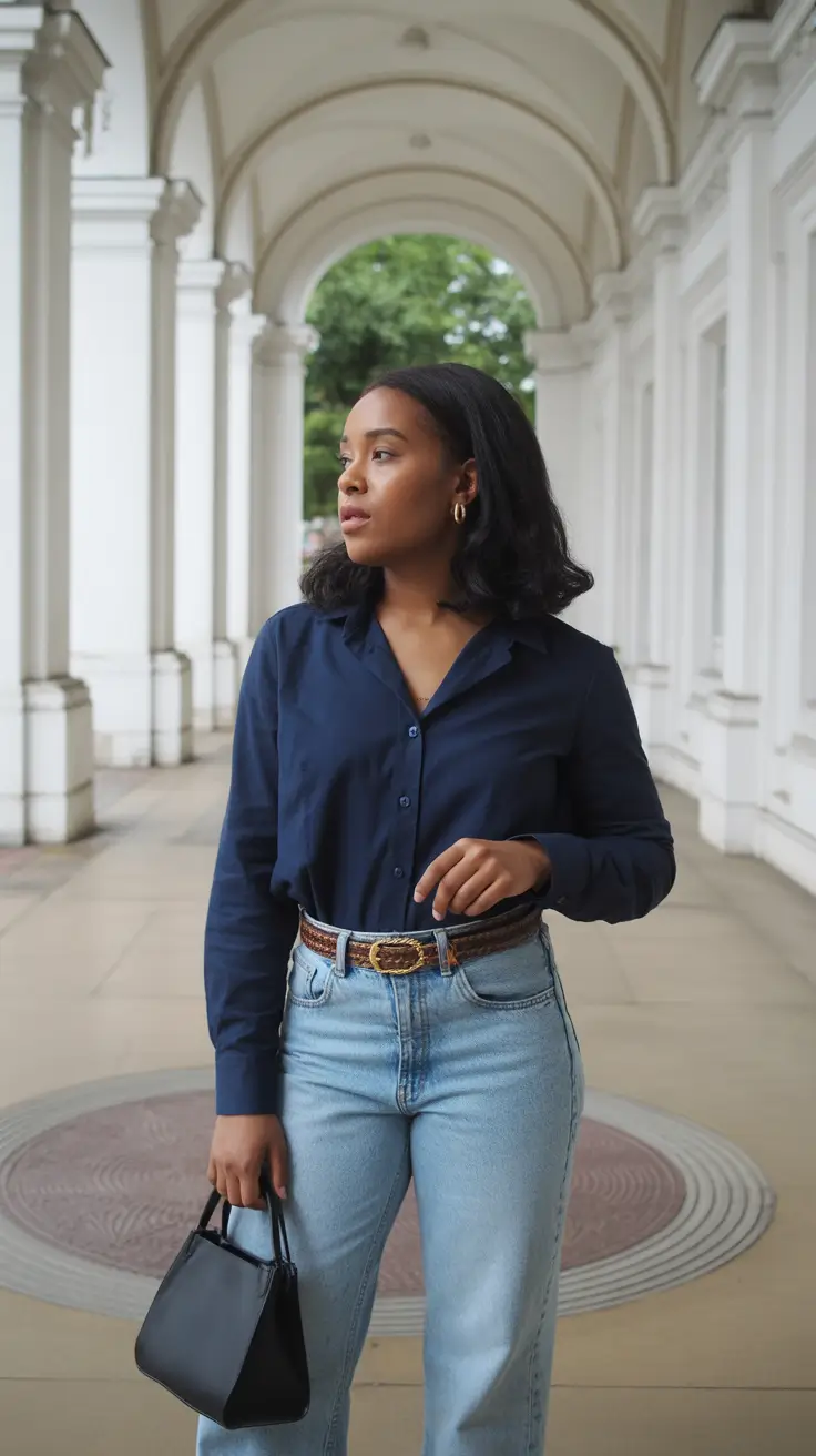 Spring work outfits 2026 Denim and Navy for Effortlessly Simple Office Days