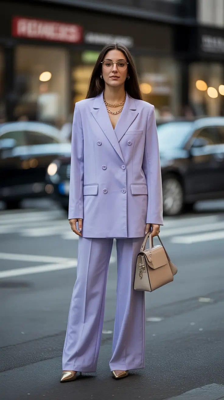 Spring work outfits 2026 Lilac Suiting for Modern Office Softness
