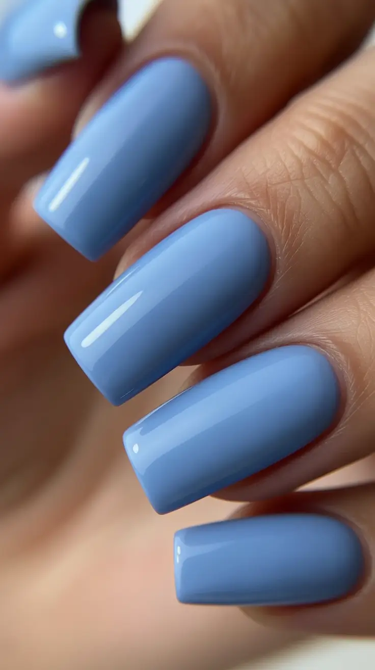 square nails inspiration 2026 Periwinkle Calm on Long Squares