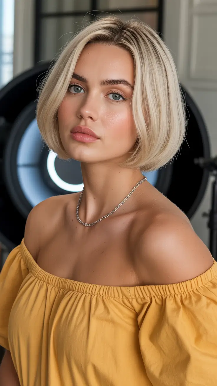 Stylish bob cuts for women 2026 Soft Blonde Contour Bob