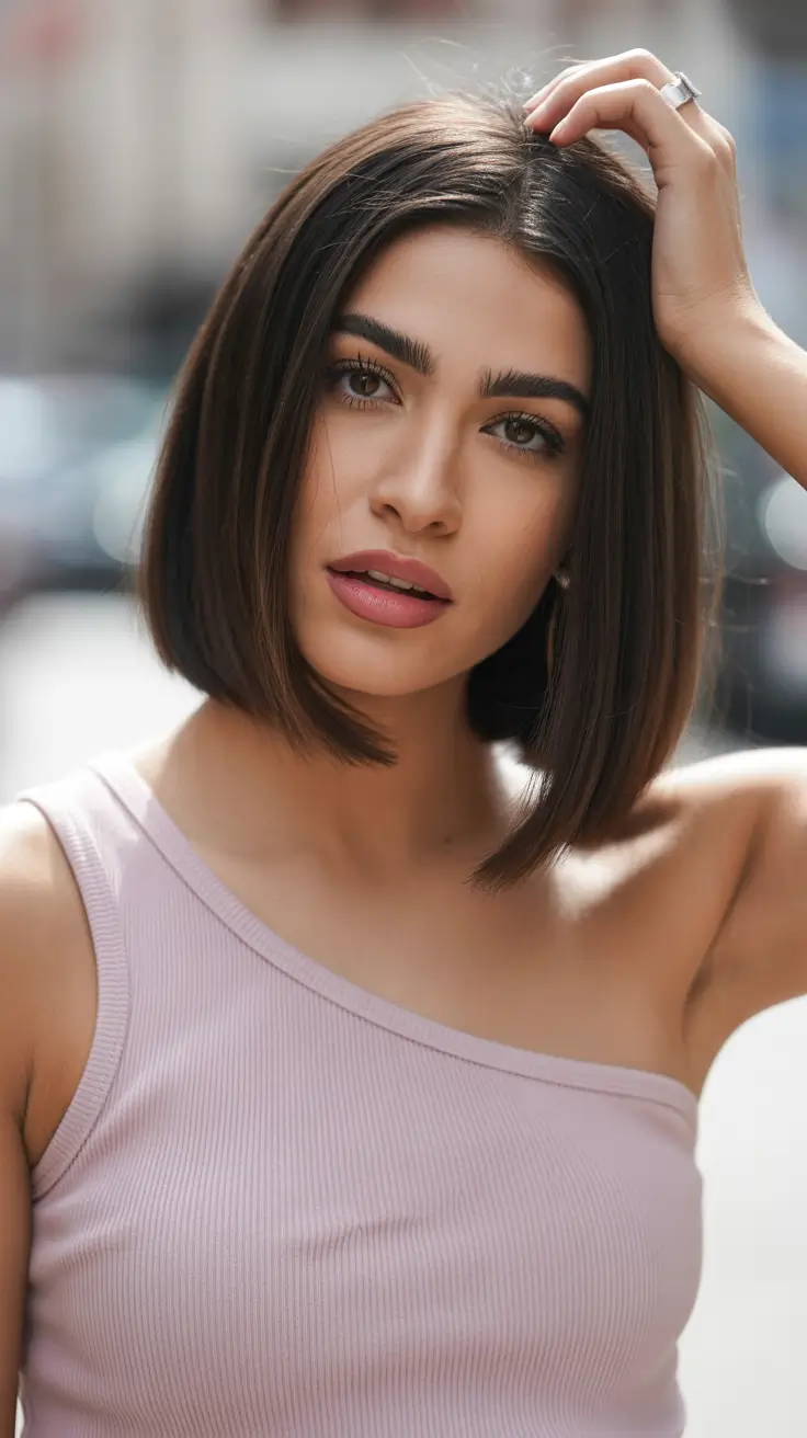 Stylish bob cuts for women 2026 Glossy Espresso Angled Bob