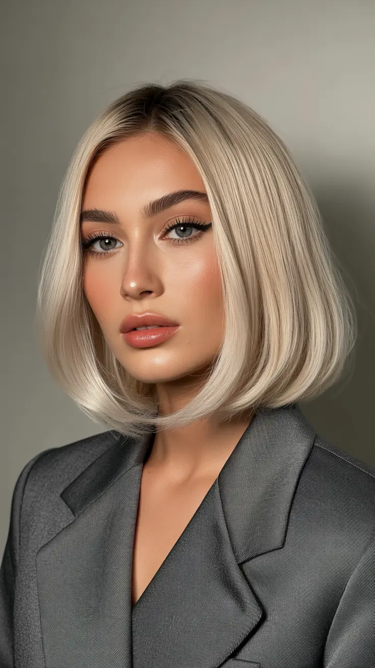 Stylish bob cuts for women 2026 Soft Platinum Bubble Bob