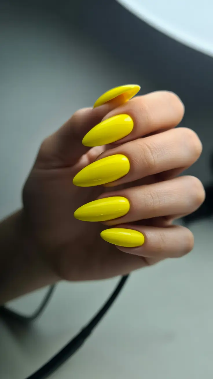 stylish gel nails 2026 Sunny Sorbet Almond Gel