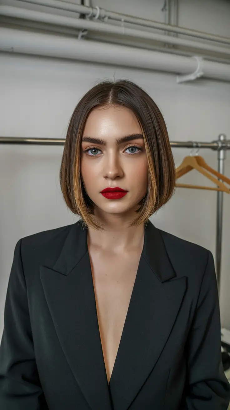 Stylish hair ideas 2026 Chic Minimalist Bob With Power Energy