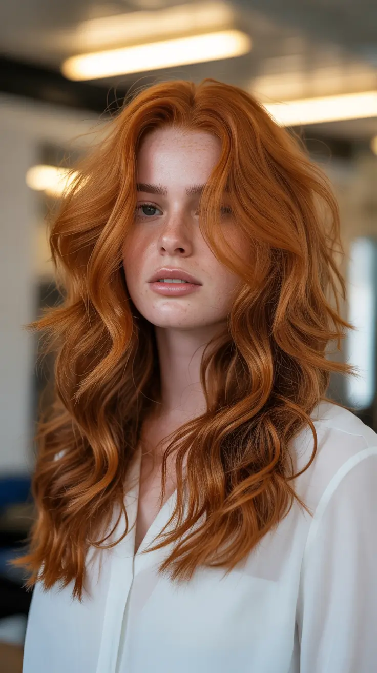 Stylish hair ideas 2026 Copper Cascade Waves