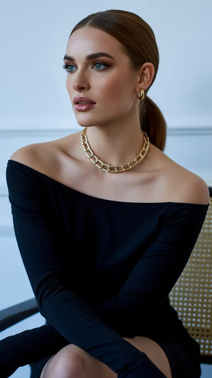 Stylish hair ideas 2026 Classic Polished Pony With Golden Touch