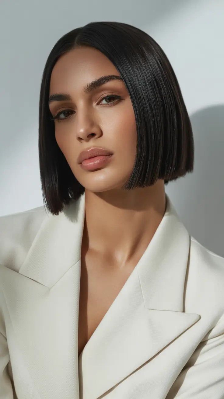 Stylish short haircuts 2026 Power Sleek Micro Bob