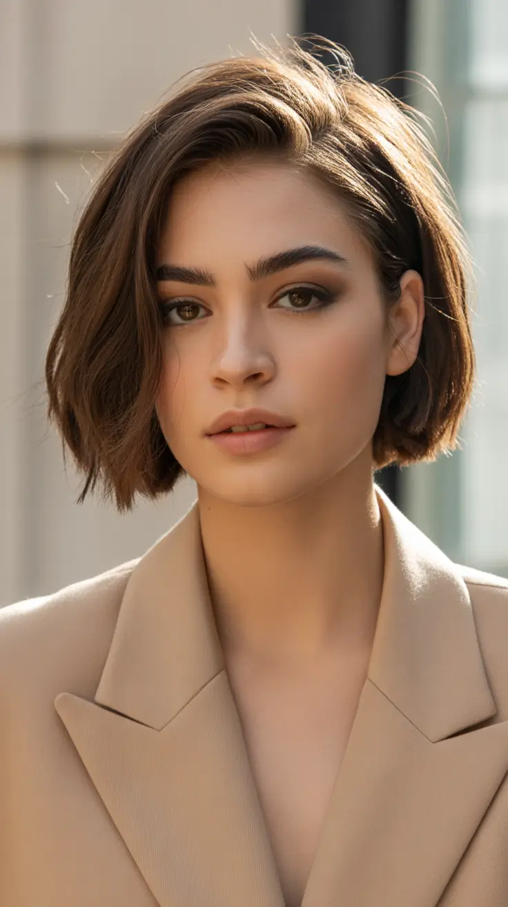 Stylish short haircuts 2026 Soft Textured Bob with Natural Volume