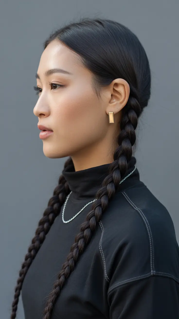 Trendy braid hairstyle ideas 2026 Soft Side Braids with Minimalist Charm