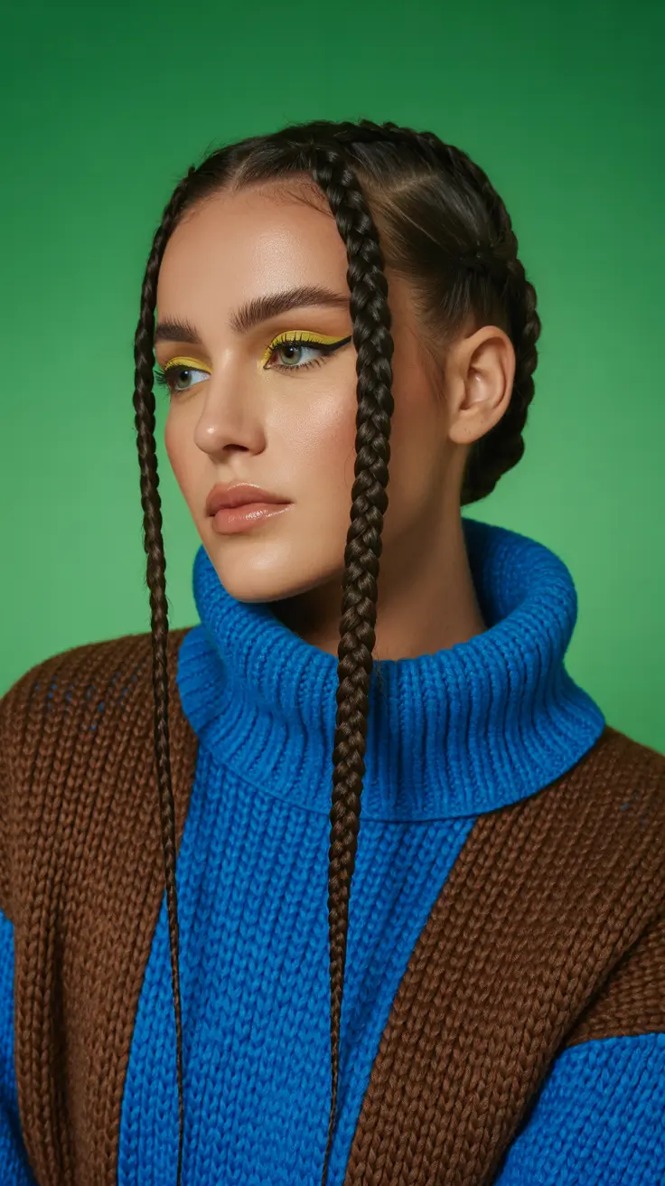 Trendy braid hairstyle ideas 2026 Statement Box Braids with Runway Energy