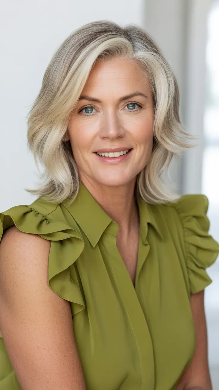 Trendy haircuts for women over 40 2026 Layered Blonde