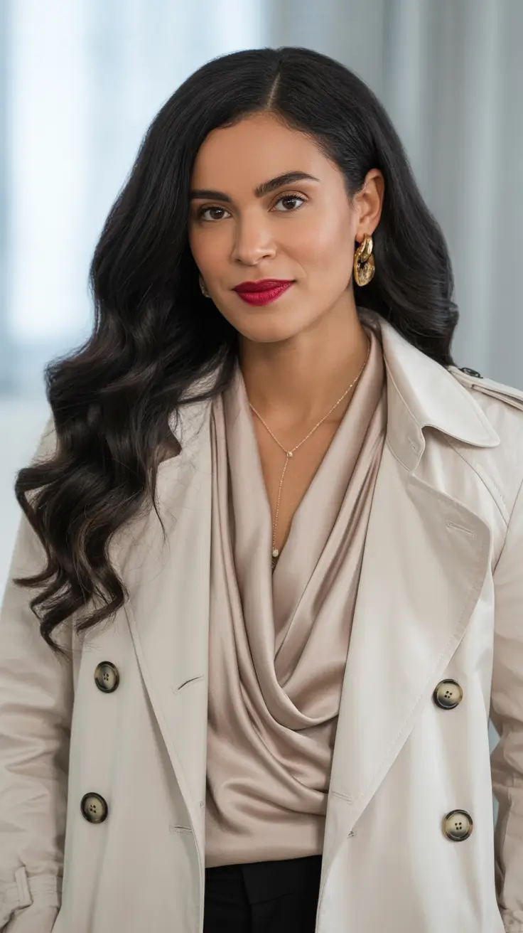 Trendy haircuts for women over 40 2026 Long Brunette Waves