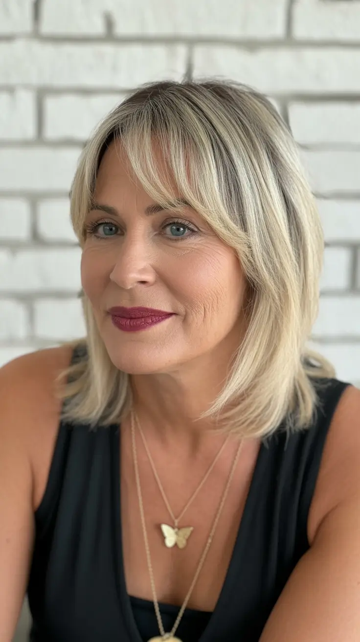 Trendy haircuts for women over 40 2026 Lob Bangs