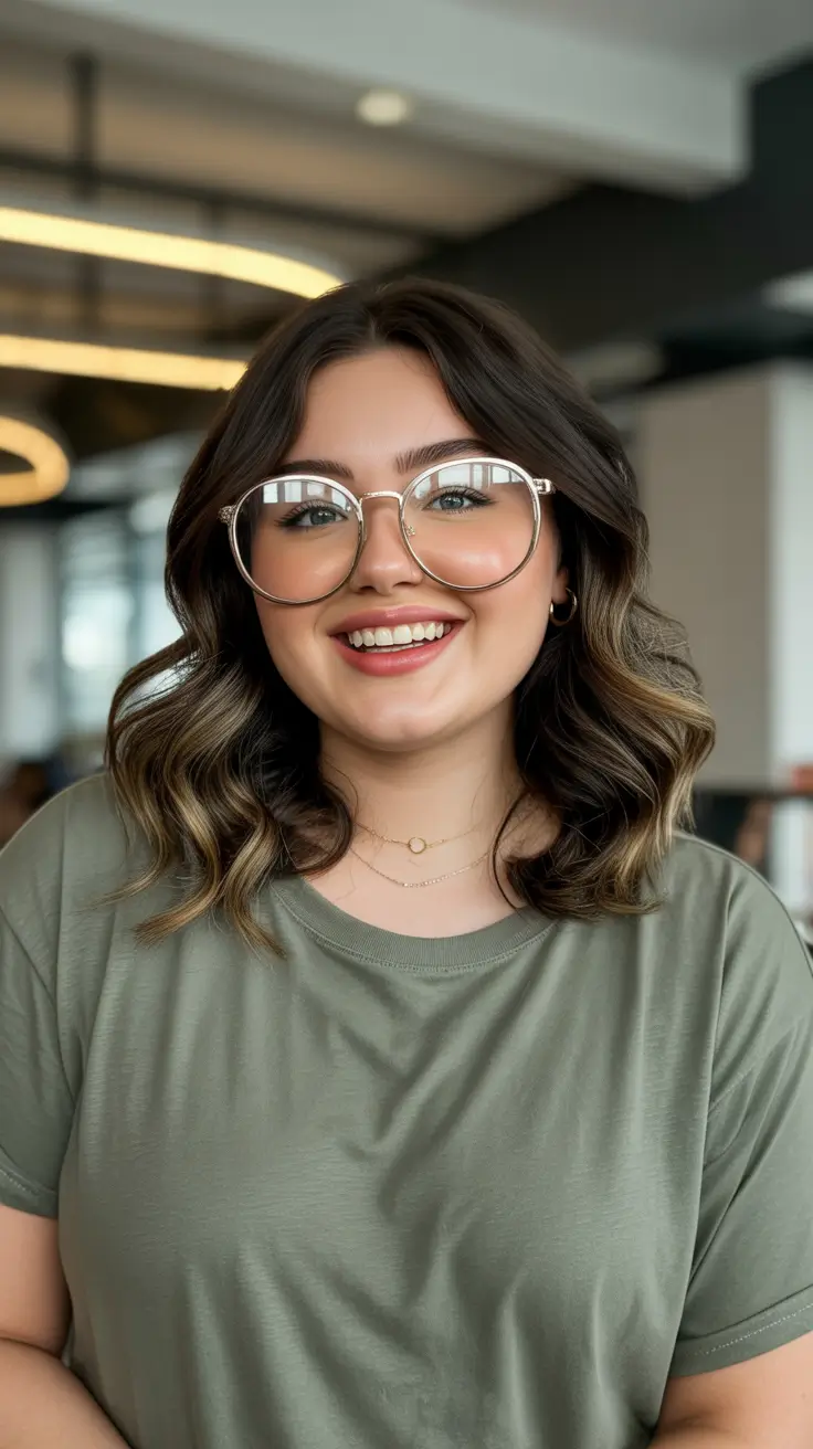 Trendy hairstyles for plus size women 2026 Soft Waves With Face-Framing Highlights