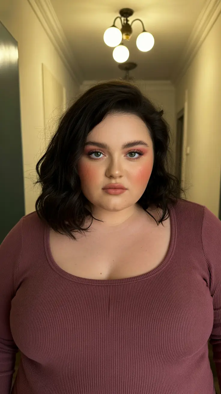 Trendy hairstyles for plus size women 2026 Soft Volumized Waves With Deep Side Part