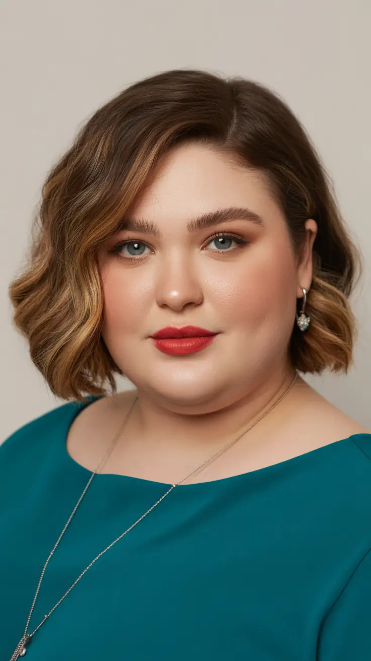 Trendy hairstyles for plus size women 2026 Classic Structured Waves With Glossy Finish