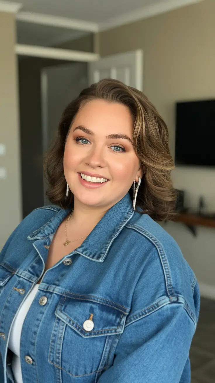 Trendy hairstyles for plus size women 2026 Softly Swept Barrel Curls