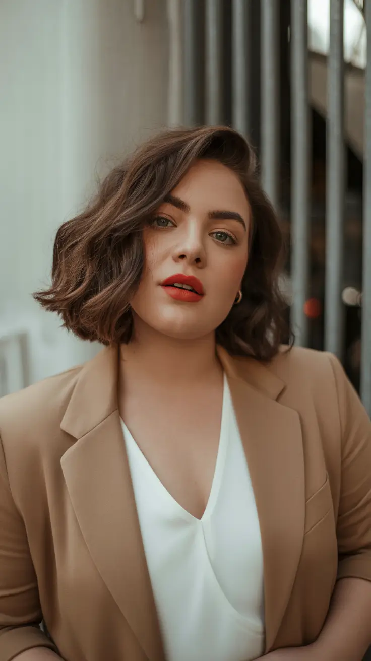 Trendy hairstyles for plus size women 2026 Asymmetric Textured Bob