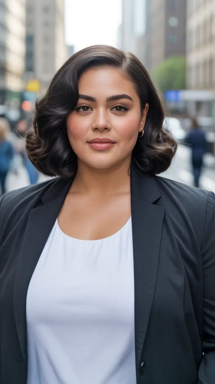 Trendy hairstyles for plus size women 2026 Retro Hollywood Waves With Structured Ends