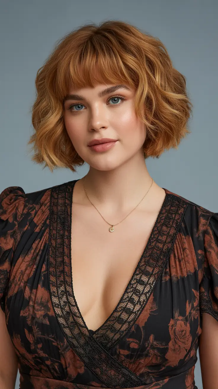 Trendy hairstyles for plus size women 2026 Shaggy Bob With Fringe