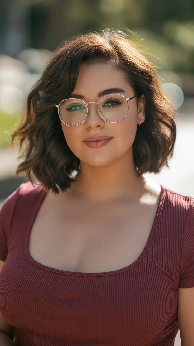 Trendy hairstyles for plus size women 2026 Wind-Swept Wavy Bob