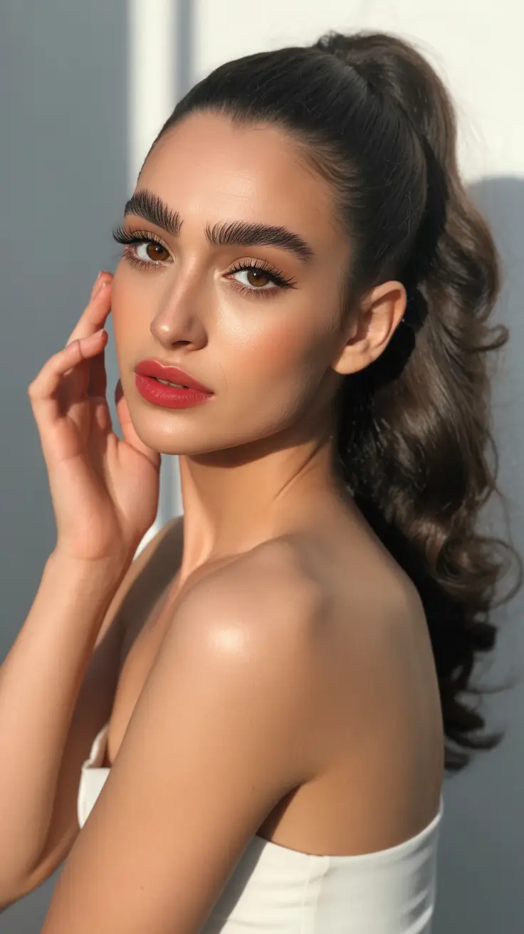 Trendy ponytail hairstyle ideas 2026 Romantic High Curled Pony With Full Volume