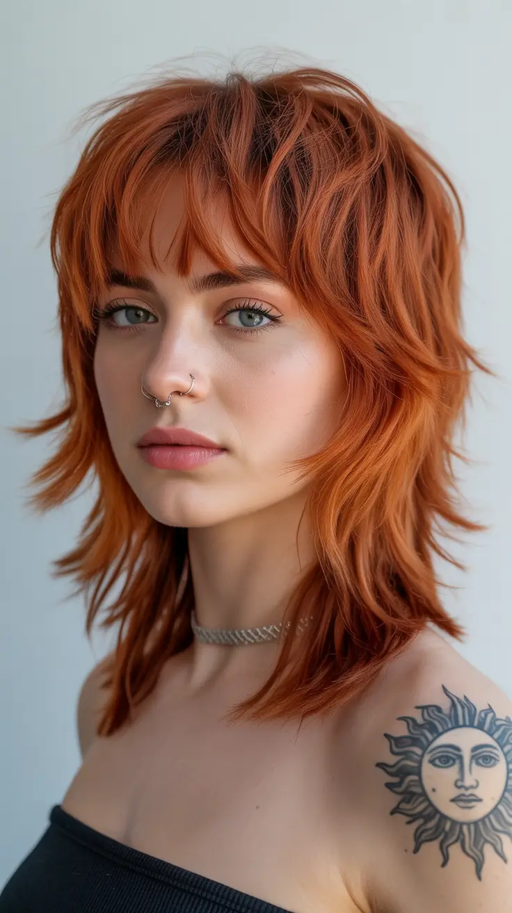 Trendy shag hairstyles 2026 Sun-Kissed Copper Shag With Soft Movement