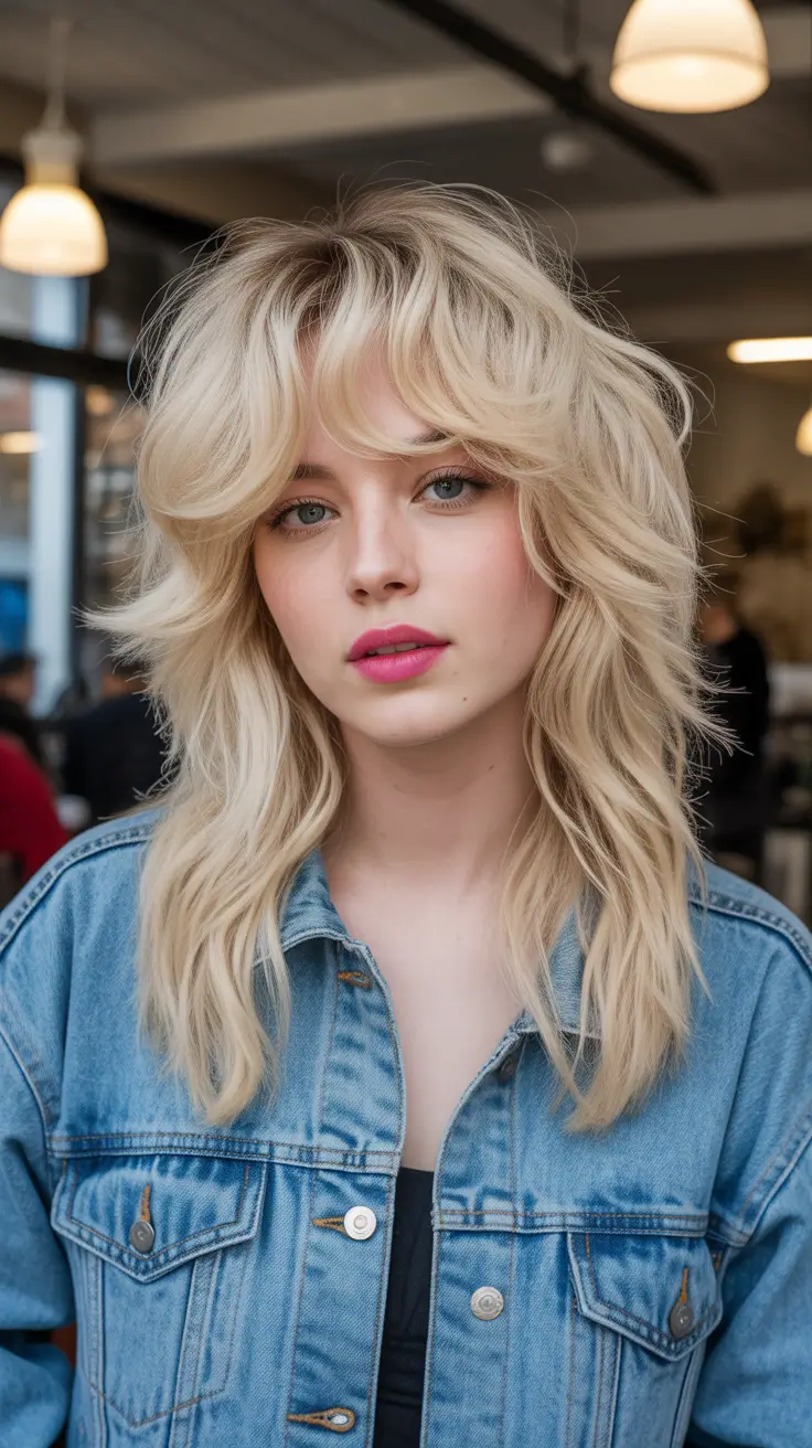 Trendy shag hairstyles 2026 Buttercream Blonde Shag With Luminous Body