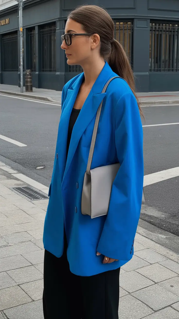 best spring casual work outfits 2026 Electric Blue Tailoring for Confident Spring Energy