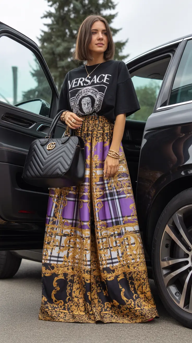 bohemian spring skirt outfits 2026 Regal Edge Meets Boho Movement