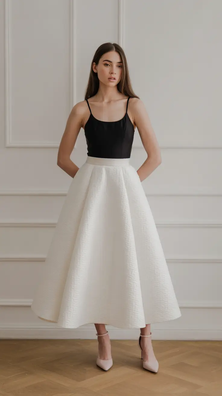 spring birthday outfits - Minimalist Monochrome With Couture Energy