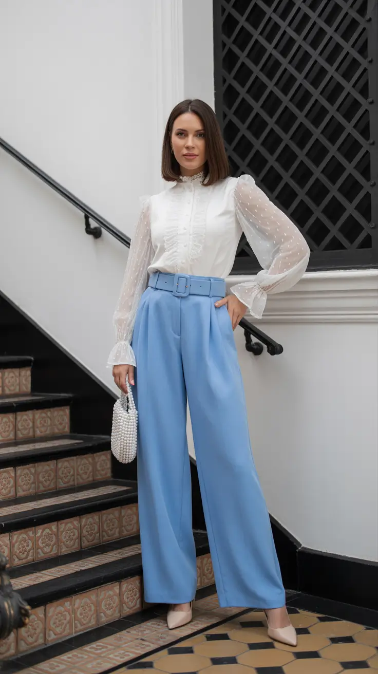 capsule wardrobe for spring 2026 Clear Sky Blue With Romantic Whites