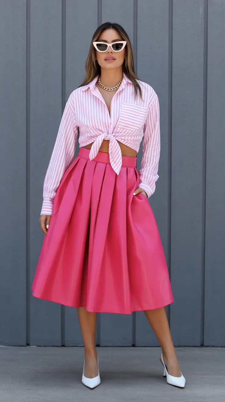 capsule wardrobe for spring 2026 Bold Pink Lines for Playful Spring Energy