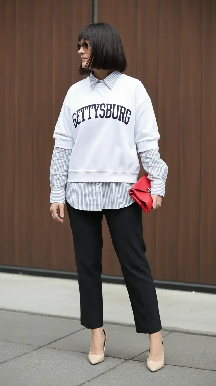 casual spring outfits for women over 30 2026 Sporty Layers with a Smart Casual Twist