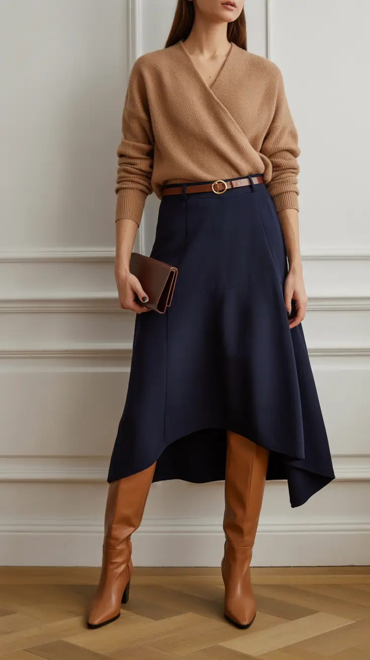 comfortable spring outfits for women over 40 2026 Warm Luxe Textures with a Modern Silhouette