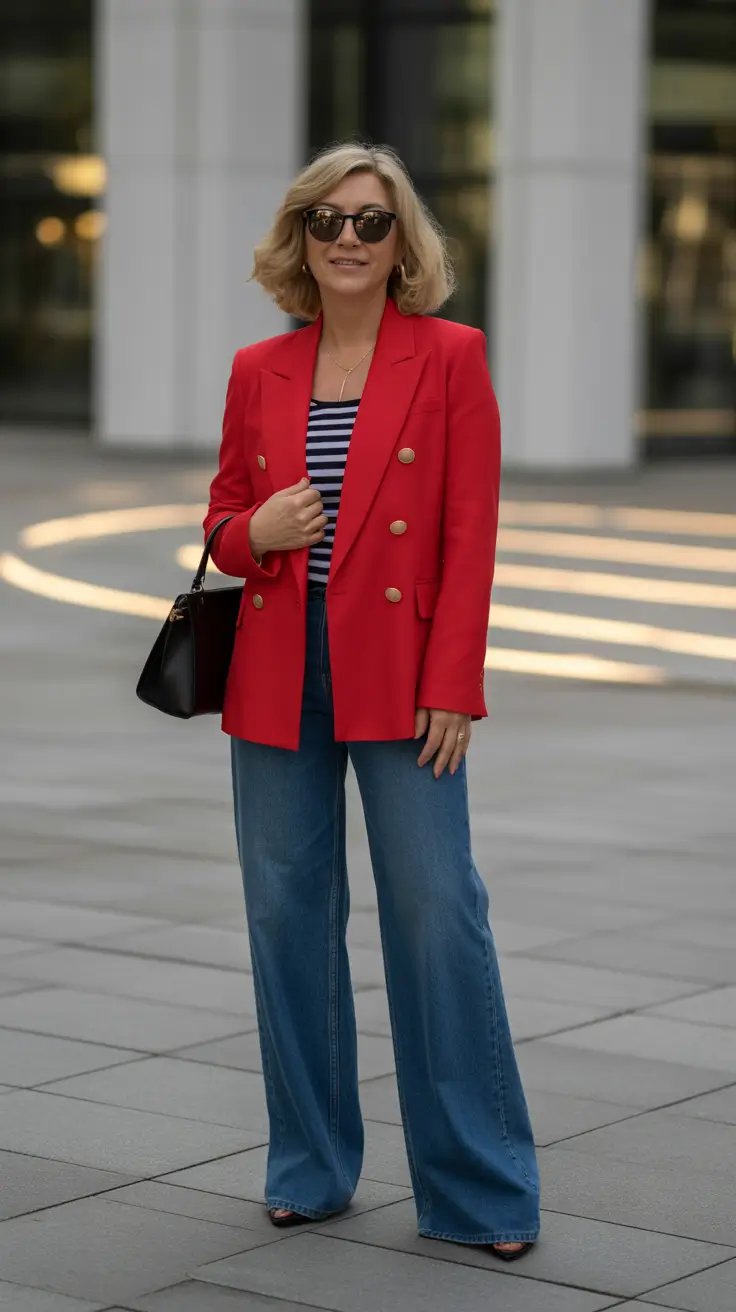 comfortable spring outfits for women over 40 2026 Bold Blazer Energy for Fresh Spring Days