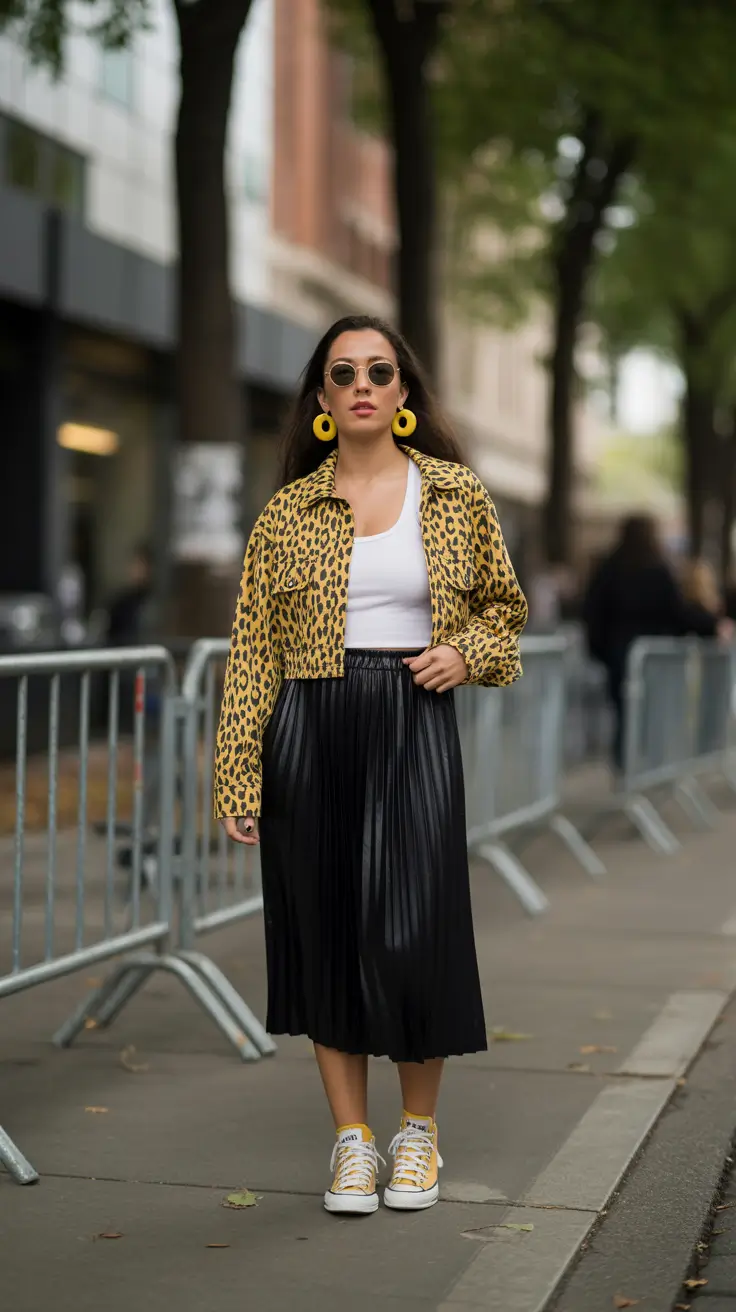 cozy midsize spring outfits 2026 Bold Prints With Street-Smart Energy