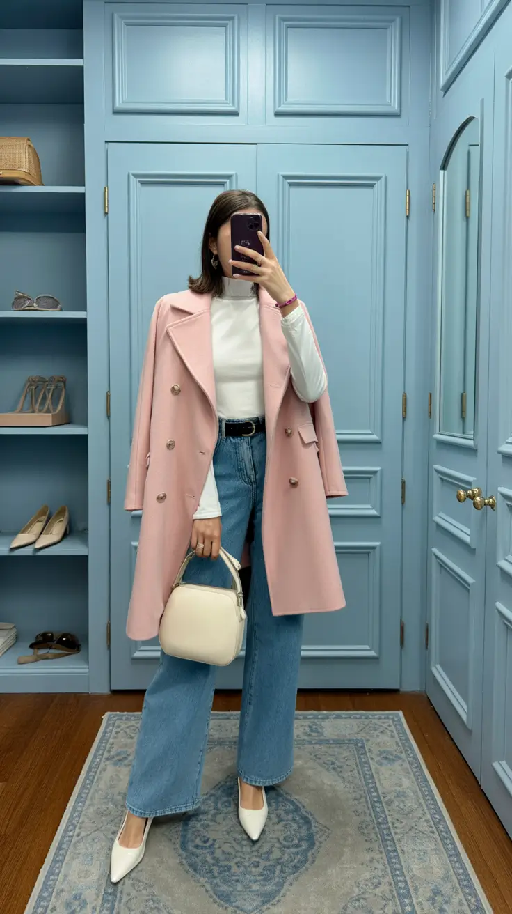 cozy midsize spring outfits 2026 Pastel Confidence With Polished Layers