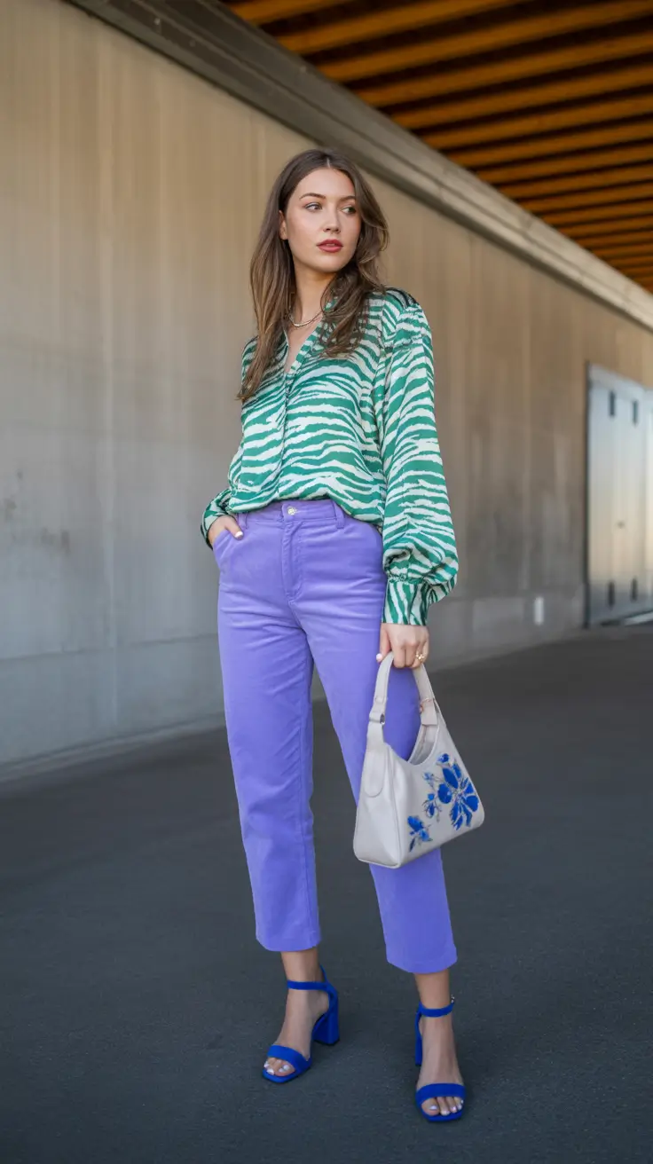cozy spring wardrobe additions 2026 Fresh Green Prints and Lavender Denim for Inspo-Filled Days