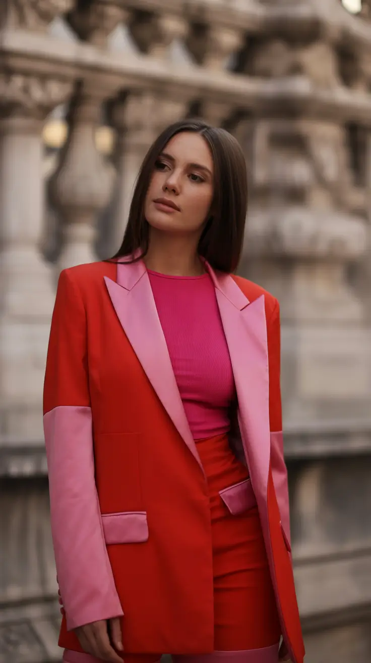 feminine spring workwear 2026 Color-Contrast Power Dressing