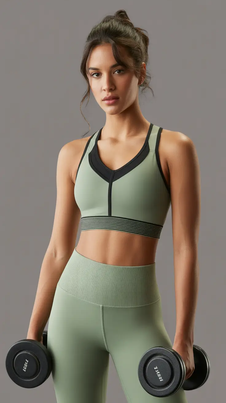 light spring workout outfits 2026 Structured Green for Strength-Focused Training