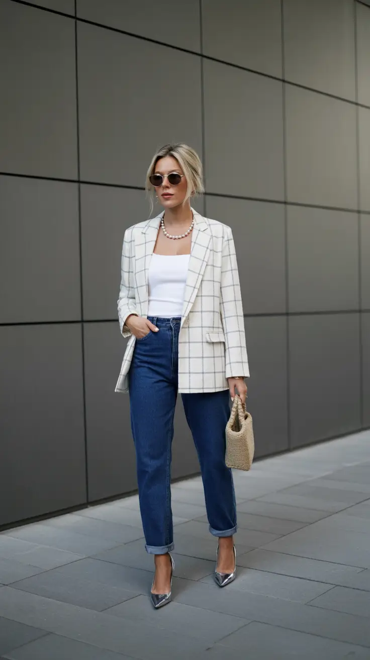 minimalist old money spring outfits 2026 Clean Lines with Windowpane Precision