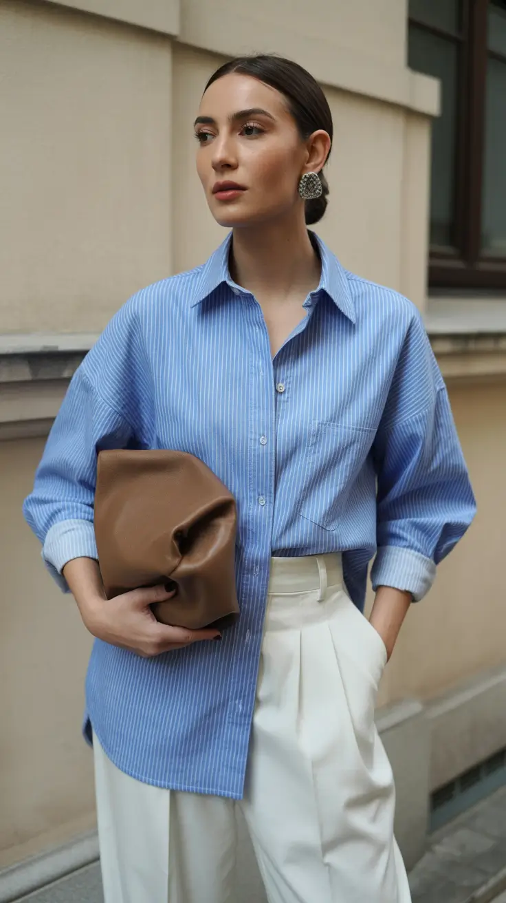 minimalist old money spring outfits 2026 Understated Stripes and Tailored Whites