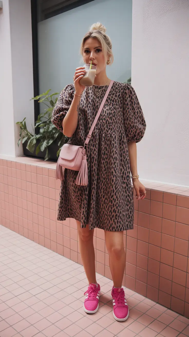 modern early spring outfits 2026 Bold Prints and Sporty Comfort