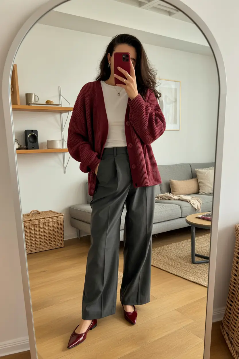 Modern spring office outfits 2026 Relaxed Cardigan Layers for Chic Workday Comfort