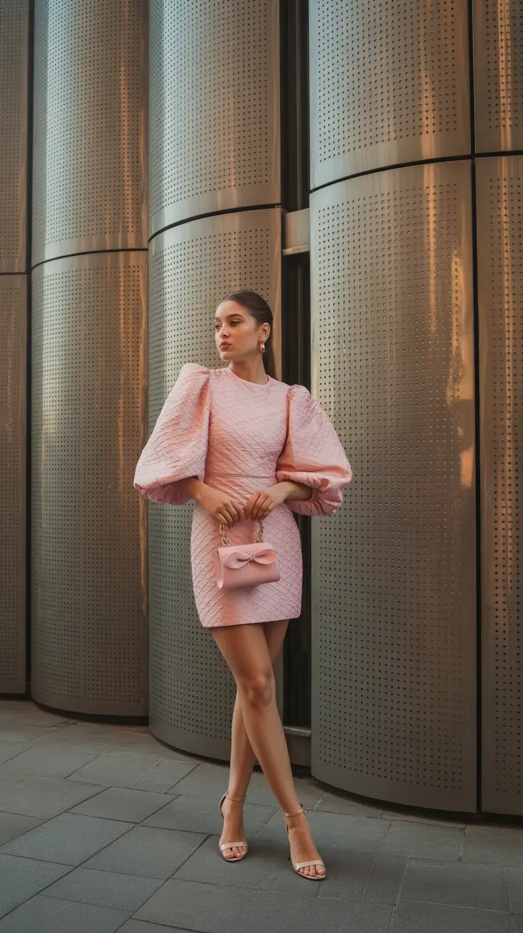 natural spring going out outfits 2026 Powder-Pink Drama for Evening Events