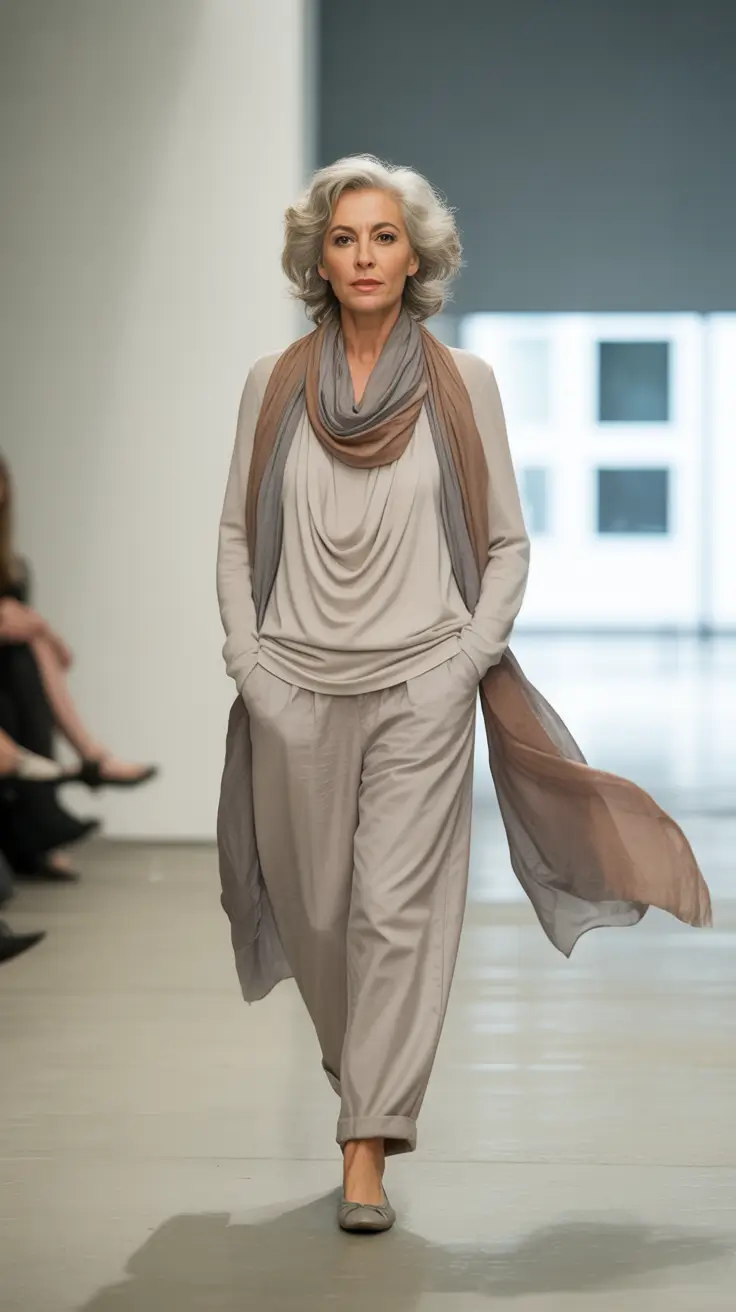 natural spring outfits for women over 50 2026 Effortless Neutrals With Quiet-Confidence Energy